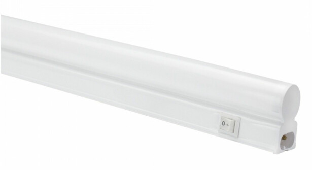 Kalustevalaisin Spectrum T5 600mm 7W 3000K 120° johdolla ja on/off-kytkimellä 582x25x36mm valkoinen