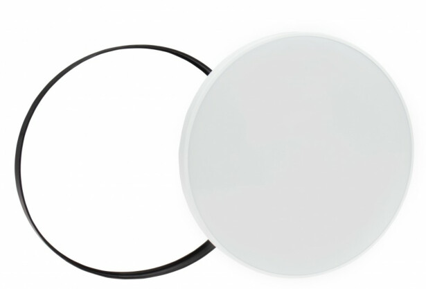 Plafondi Spectrum Nymphea Ø250x52mm liiketunnistimella 6000K IP54 18W musta/valkoinen