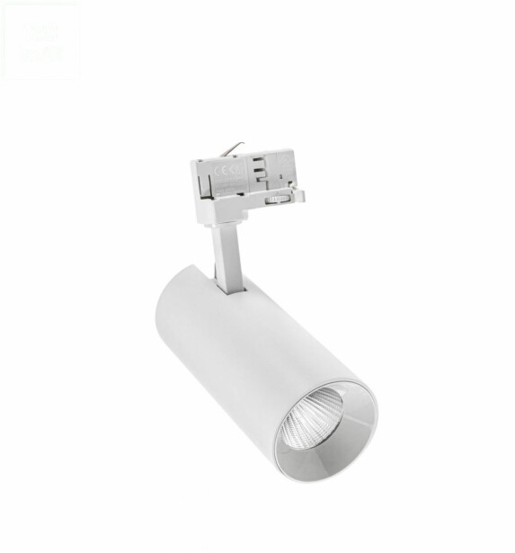 LED-spottivalaisin Spectrum Andromeda COB LED 25W 3000K 3-vaihekiskoon 36° 60° 170x160x74mm valkoinen