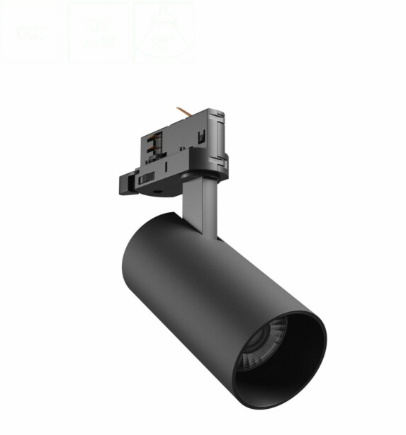 LED-spottivalaisin Spectrum Andromeda Prime 3-vaihekiskoon CCT 16W 25° IP20 Ø63x134x184mm musta