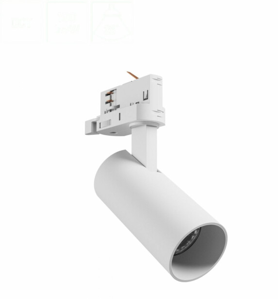 LED-spottivalaisin Spectrum Andromeda Prime 3-vaihekiskoon CCT 8W 25° IP20 Ø54x109x160mm