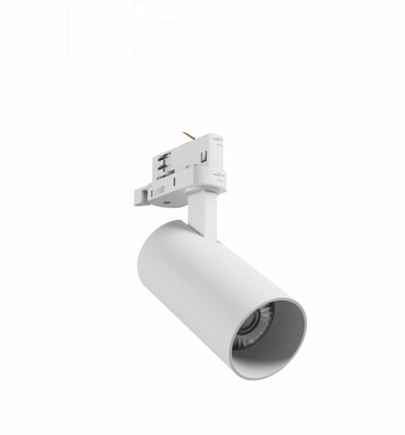 LED-spottivalaisin Spectrum Andromeda Prime NA Raili 3-vaihekiskoon CCT 16W 25° IP20 Ø63x134x184mm valkoinen 63x134x184mm