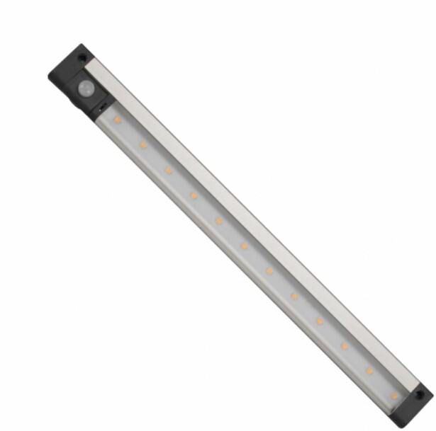Kalustevalaisin Spectrum LED SMD 12V PIR-liiketunnistin hopea mustat päädyt, eri vaihtoehtoja