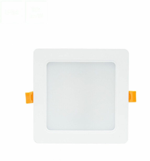 Upotettava alasvalo Spectrum Dure 3 12W 6000K 110° IP54 IK06 neliö integroitu ajuri 145x145x34mm valkoinen