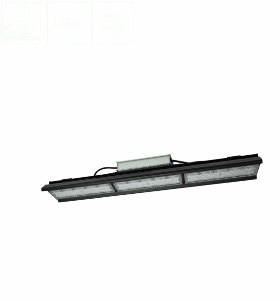 Ripustettava teollisuusvalaisin Spectrum Halls Line 150W 4000K 75x140° IP66 IK10 745x126x95mm musta