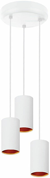 Riippuvalaisin Spectrum Chloe GU10 3-osainen pyöreä Ø70x125 valkoinen/kulta