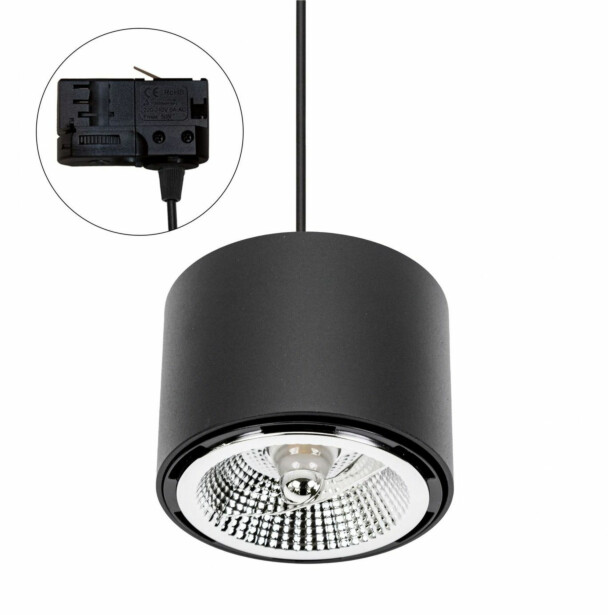 Kohdevalaisin Spectrum Chloe AR111 3-vaihekiskoon GU10 IP20 Ø120x85mm musta