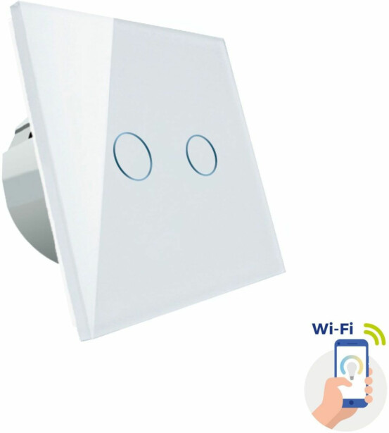 Valokytkin Spectrum Smart Wi-Fi kaksialueinen, valkoinen