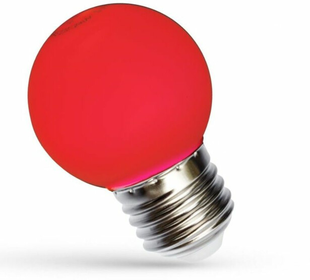 LED-lamppu Spectrum E27 pallo G45 230V 1W, eri värejä
