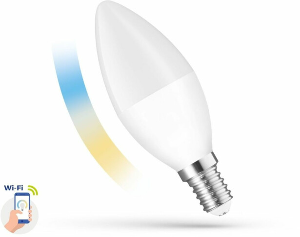 LED-älylamppu Spectrum E14 kynttilä C38 5W 230V CCT+DIM Wi-Fi 3000-6000K