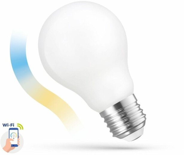LED-älylamppu Spectrum E27 5W 230V COG CCT+DIM Wi-Fi 3000-6000K matta