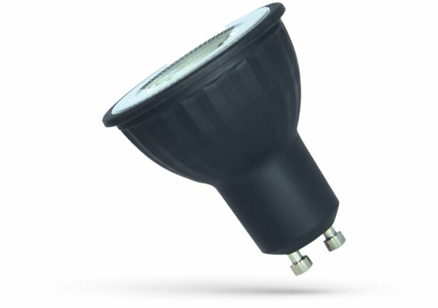 LED-lamppu Spectrum GU10 6W 230V linssillä musta runko, eri värilämpötiloja