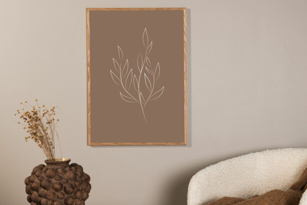 Juliste Venture Home Drawed leaf, ruskea