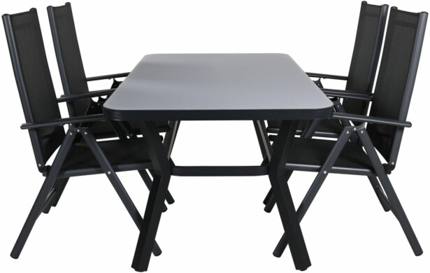 Ruokailuryhmä Venture Home, 160x90cm Virya-pöytä + 4 Break-säätötuolia