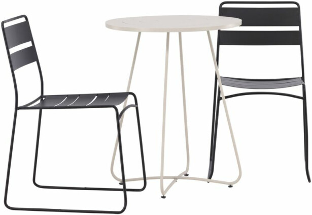 Parvekeryhmä Venture Home, ø60cm Bacong-pöytä + 2 Lina-tuolia