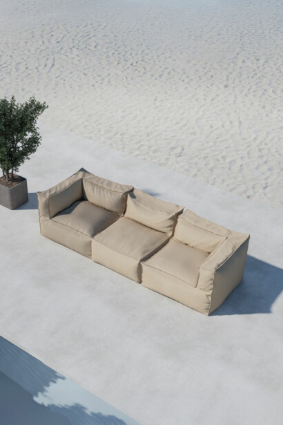 Säkkituolisohva Venture Home Rambo, 3-istuttava, beige
