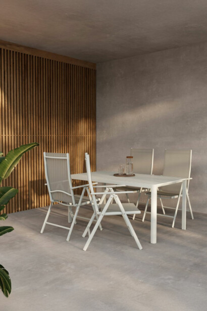 Ruokailuryhmä Venture Home, 150x85cm beige Giardini-pöytä + 4 beigeä Break-tuolia