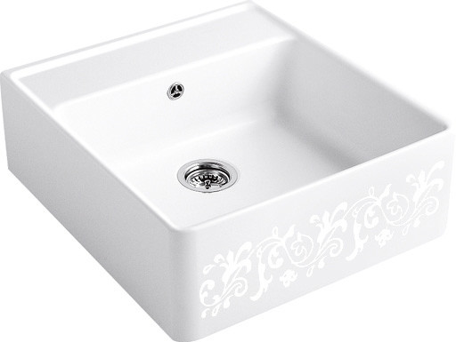 Keittiöallas Villeroy & Boch Butler Sink 60 White Pearl, 595x630mm, CeramicPlus, koristekuvio