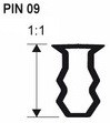 Kiinnitysinsertti Progress Profiles PIN 09, 2,7m, 9-12 mm, pvc