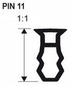 Kiinnitysinsertti Progress Profiles PIN 11, 2,7m, 11-14 mm, pvc