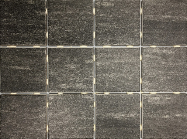 Lattialaatta Bien Alpstone Black, himmeä, verkolla, 100x100mm