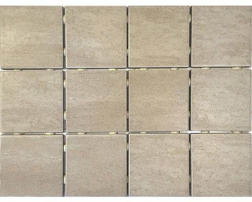 Lattialaatta Bien Alpstone Almond, himmeä, verkolla, 100x100mm