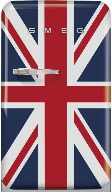 Jääkaappi pakastelokerolla Smeg FAB10RDUJ5, 54.5cm, 122l, Union Jack, oikea