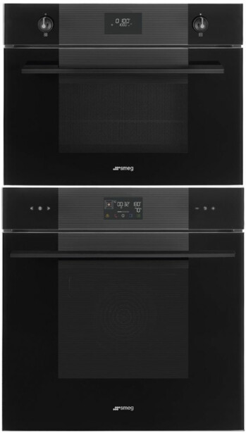 Uuni ja mikroaaltouuni Smeg SO6102S3PB3 SO4101M1B3, musta