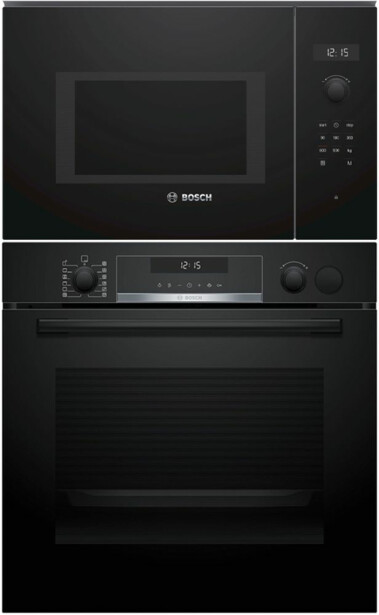 Erillisuuni ja mikroaaltouuni Bosch HRG578BB7-BFL524MB0, 118.8cm, musta