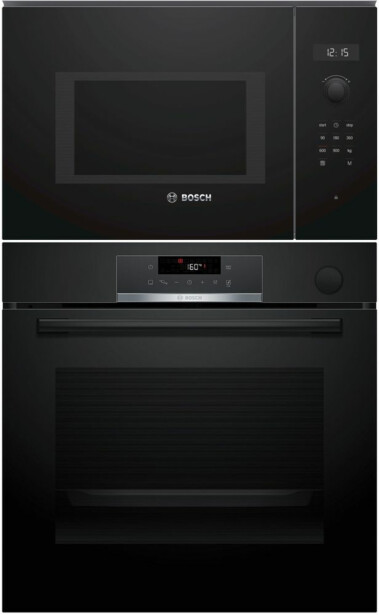 Erillisuuni ja mikroaaltouuni Bosch HRG532BB3-BFL524MB0, 118.8cm, musta