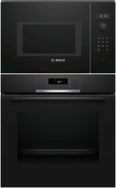 Erillisuuni ja mikroaaltouuni Bosch HBA571BB3-BFL554MB0, 118.8cm, musta