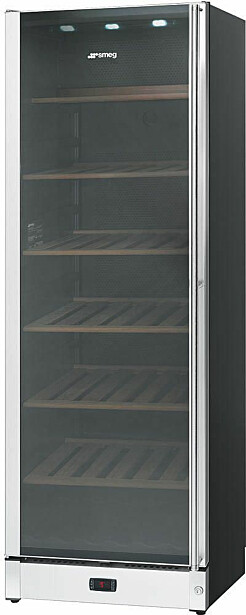 Viinikaappi Smeg SCV115GS, 59.5cm, 197 pulloa, teräs