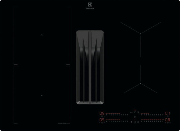 Induktioliesitaso tuulettimella Electrolux HHHB760S, 70cm, musta
