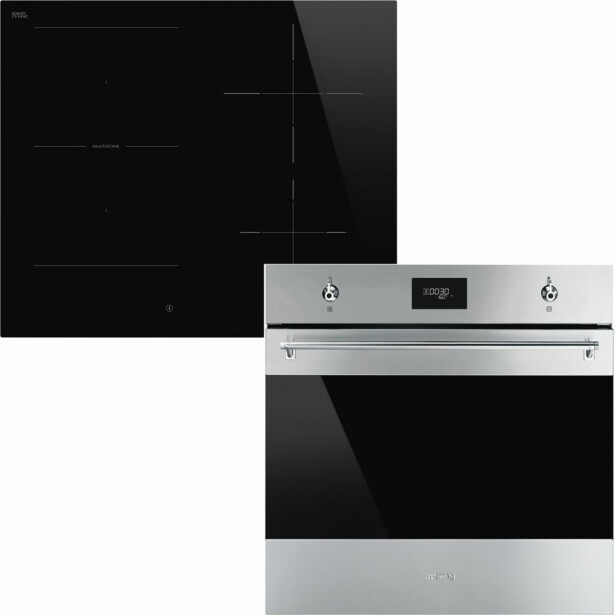 Erillisuuni ja induktioliesitaso Smeg SF6301TVX SI1M4644D, 119.7cm, teräs