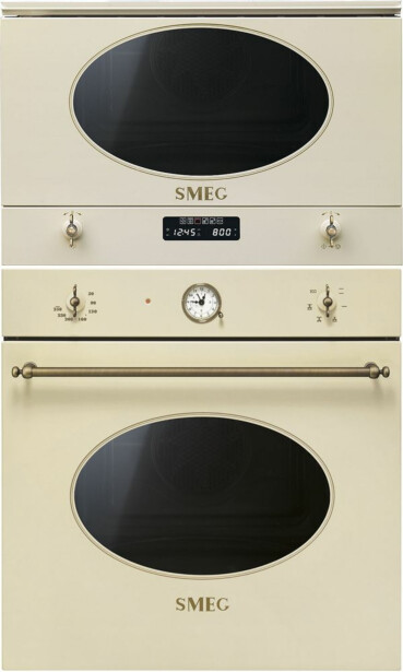 Erillisuuni ja mikroaaltouuni Smeg SF800PO-MP822PO, 119.2cm, creme