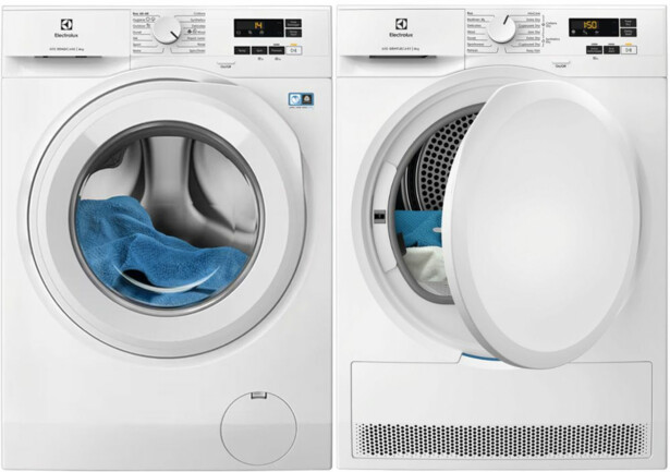 Pesukone ja kuivausrumpu Electrolux EFI611V84V EDI610V83V, 8/8kg, valkoinen
