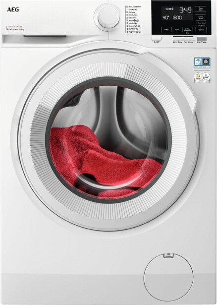 Edestä täytettävä pyykinpesukone AEG LR722G86A, 60cm, 8kg, 1600rpm, valkoinen