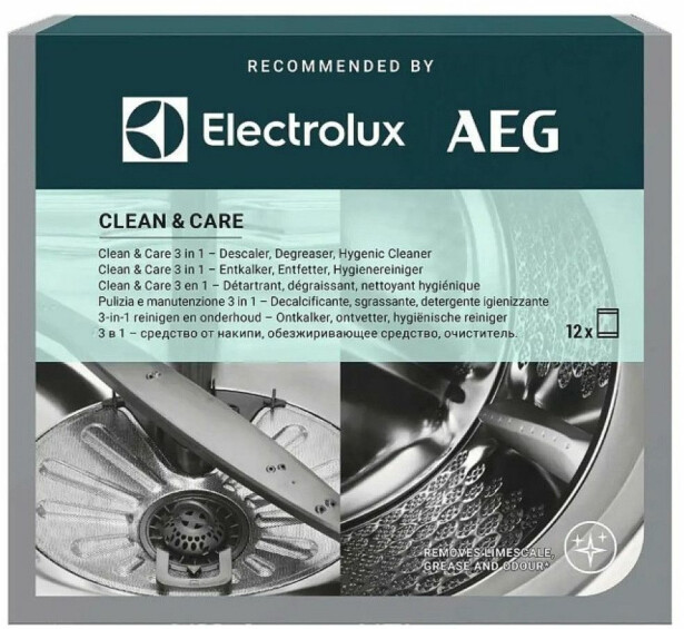 Puhdistusaine pyykin- ja astianpesukoneelleElectrolux M2GCP121, 3 in 1, 12 kpl