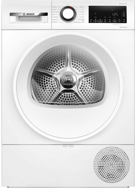 Lämpöpumppukuivausrumpu Bosch WQG2320LSN Series 6, 60cm, 8kg, valkoinen