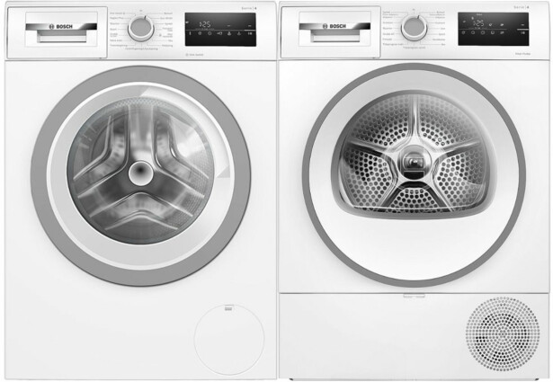 Pesukone ja kuivausrumpu Bosch WAN2821SSN-WTH85V0SSN Serie 4, 8/8kg, valkoinen