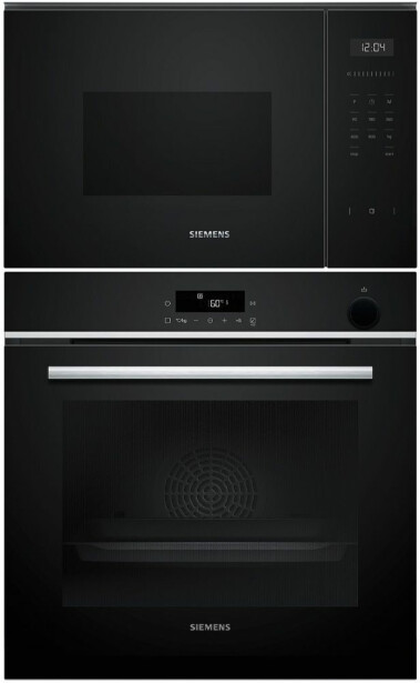 Uuni ja mikroaaltouuni Siemens HR532GBS3-BF555LMB1, 118.8cm, musta