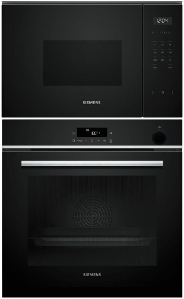 Höyryuuni ja mikroaaltouuni Siemens HR532GBS3-BF525LMB1, 118.8cm, musta
