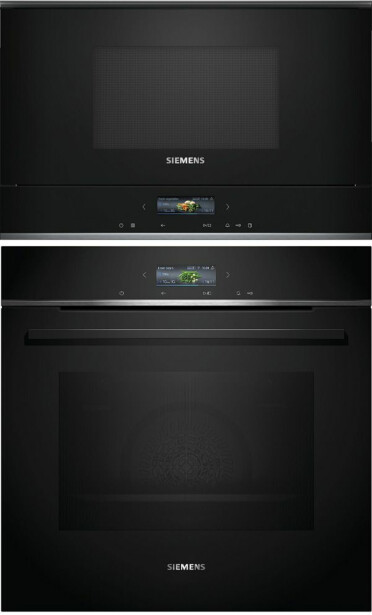 Uuni ja mikroaaltouuni Siemens HB772A1B1-BF722R1B1 iQ700, 118.8cm, musta