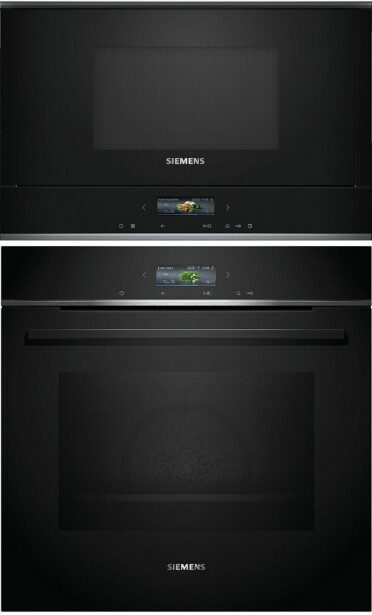 Uuni ja mikroaaltouuni Siemens HB772A1B1-BF722L1B1 iQ700, 118.8cm, musta