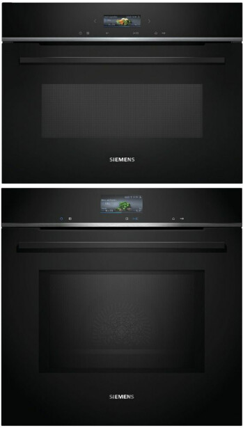 Uuni ja mikroaaltouuni Siemens HM736G1B1-CE732GXB1, iQ700, 118.8cm, musta