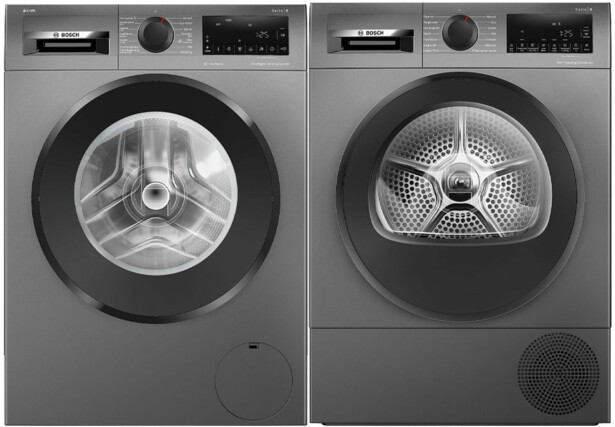 Pesukone ja kuivausrumpu Bosch WGG244RFSN-WQG245DXSN Serie 6, 119.6cm, 9kg, 1400rpm, teräs