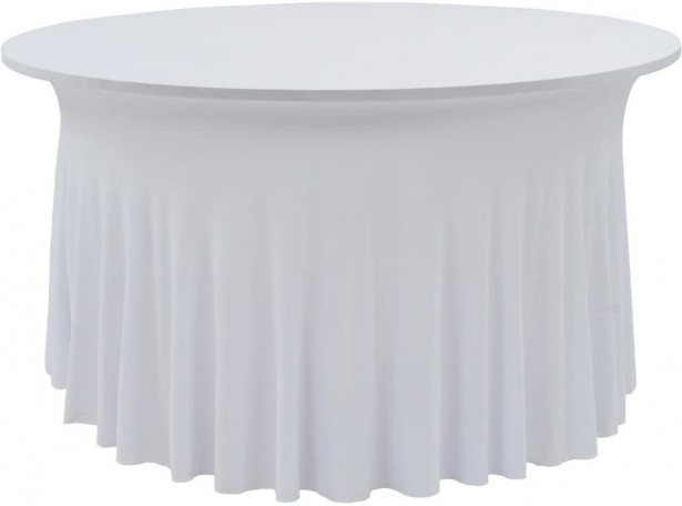 Venyvät pöytäliinat 2 kpl helmalla 150 x 74 cm valkoinen_1