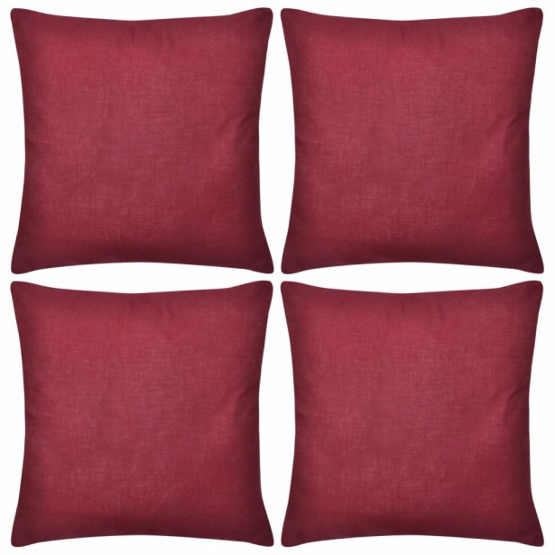 Viininpunainen tyynynpäällinen puuvilla 4kpl 50 x 50 cm_1