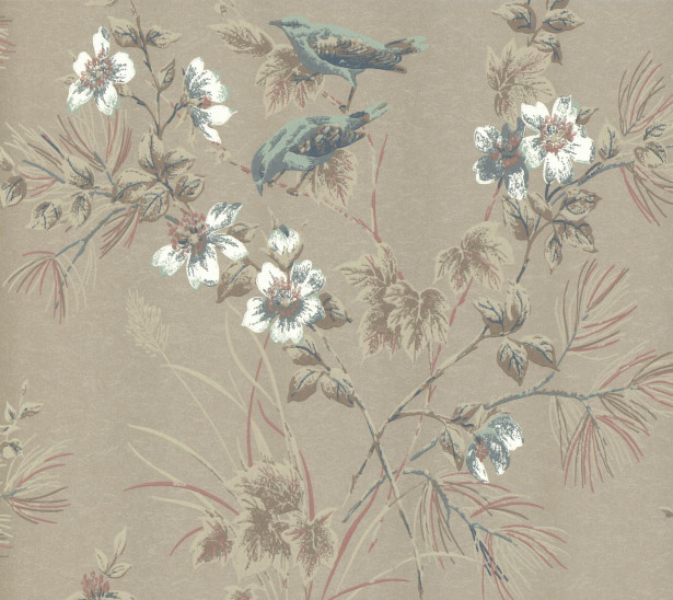 Tapetti 1838 Wallcoverings Rosemore, ruskea, 0,52x10,05m