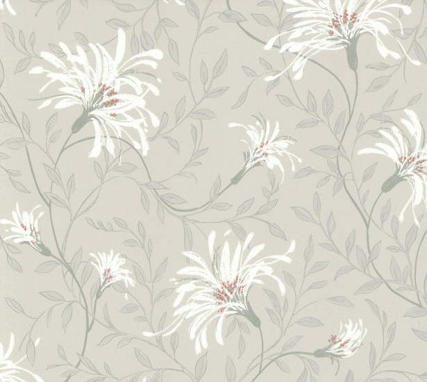 Tapetti 1838 Wallcoverings Fairhaven, harmaa/punainen, 0,52x10,05m